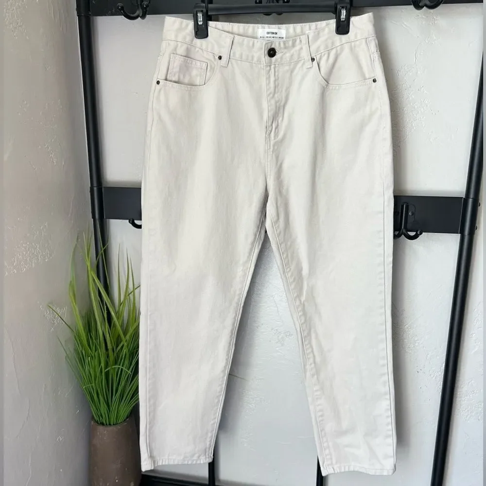 Cotton On Original Straight Mom jeans Vintage White Size 10